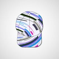 Abstract illustration on peaked cap N26