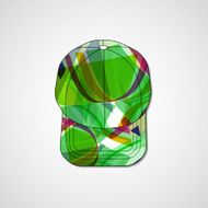 Abstract illustration on peaked cap N28
