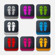 square button slippers N16