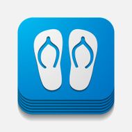 square button slippers N17