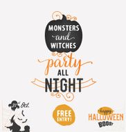 Halloween Party Design Template in Vintage Style