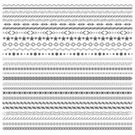 Simple horizontal geometric dividers and borders vector set