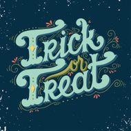 Trick or treat Halloween poster with hand lettering N3