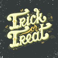 Trick or treat Halloween poster with hand lettering N4