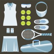 Top View Set Of White Tennis Women&#039;s Gears N2