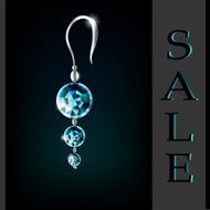 earrings with diamonds and aquamarine sale