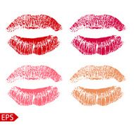 Print set of pink lips Vector illustration on a white N7
