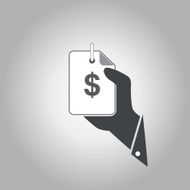 hand hold tag price vector icon N2