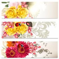 Collection of cards in floral style
