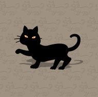 Black cat with seamless background