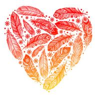 Beautiful Valentines day feather heart