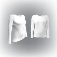 white T-shirt with long sleeves women vector