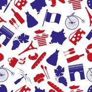 france country theme symbols seamless pattern eps10