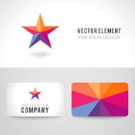 Bright colorful star shape in modern polygonal crystal style N3