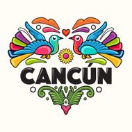 Canc&uacute;n Amate Heart Print