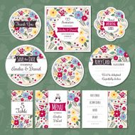 Set of floral wedding cards N22