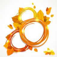 Vector frame with stylish composition of fall leaves