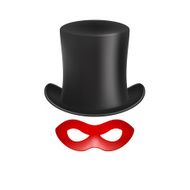 Gentleman hat and eye mask in red design