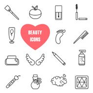 Icon collection of cosmetics