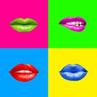 Pop art lips Lips background Lipstick advertisement Smiley lips