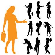 Vector silhouette of businesswoman N9