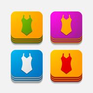 square button swimsuit N9