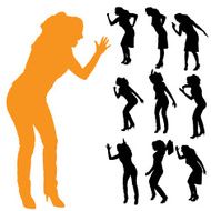 Vector silhouette of a woman N473