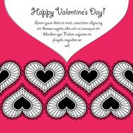 Happy Valentine&#039;s day card with lace hearts