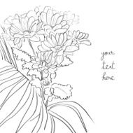Floral sketch card