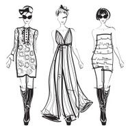 Black and white fashion sketch N8