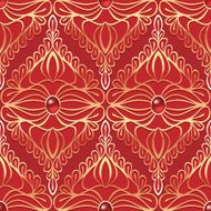 Vintage seamless pattern with red gemstones N2