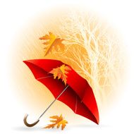 Umbrella and Rain Autumn Icon Minimalistic Style Vector