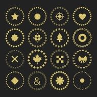 Set of circle border decorative symbol patterns and design elements
