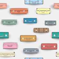 Seamless pattern with colorful suitcases