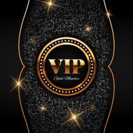 Gold VIP vector illustration on shiny glitter background