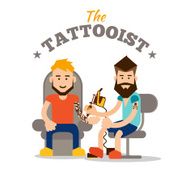Tattooist makes a tattoo