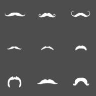 Vector Set of Mustache Silhouettes N2