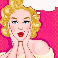 Pop Art blond girl with the speech bubble Pop girl