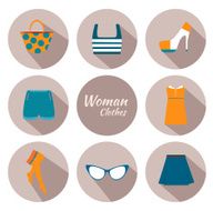 woman clothing icon set