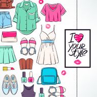 card with summer clothing