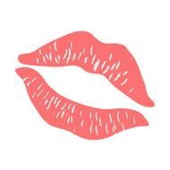 Pink Lipstick Print on white Vector