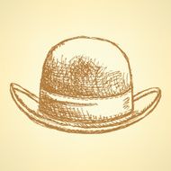 Sketch retro gentelmen hat vector background