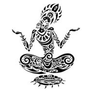 Meditation lotus pose Tattoo style