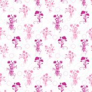 Pink flower bouquets seamless pattern background