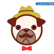 Hipster pet icon set vector illustrations N16