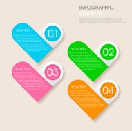 modern vector abstract step heart lable infographic elements