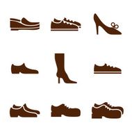 Footwear icon set vector collection of shoes pictograms EPS8