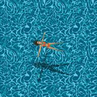Woman in swimming pool seamless pattern of a water surface