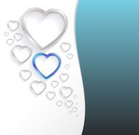 Heart silver vector flying background