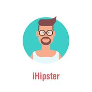 Hipster character flat vector illustration